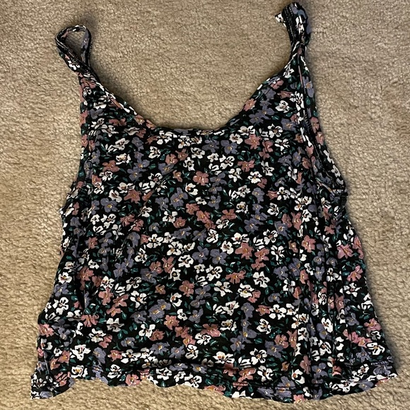 Floral Cropped Tank Top - Small - Picture 4 of 4
